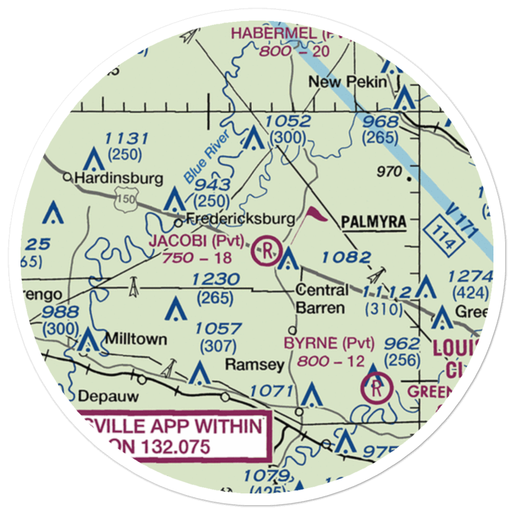 Jacobi Airport (5II8) VFR Sectional Sticker (20 mile) 