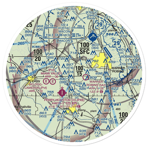 Peachtree Landings Airport (5GE1) VFR Sectional Sticker (30 mile)