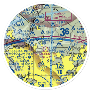 Air Acres Airport (5GA4) VFR Sectional Sticker (20 mile)