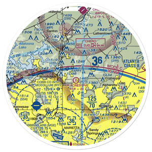 Air Acres Airport (5GA4) VFR Sectional Sticker (30 mile)