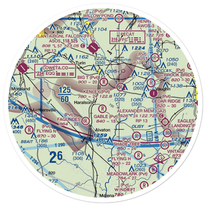 Gable Branch Airport (5GA0) VFR Sectional Sticker (30 mile)
