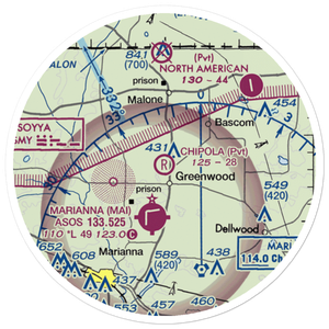 Chipola Airpark (5FL8) VFR Sectional Sticker (20 mile)