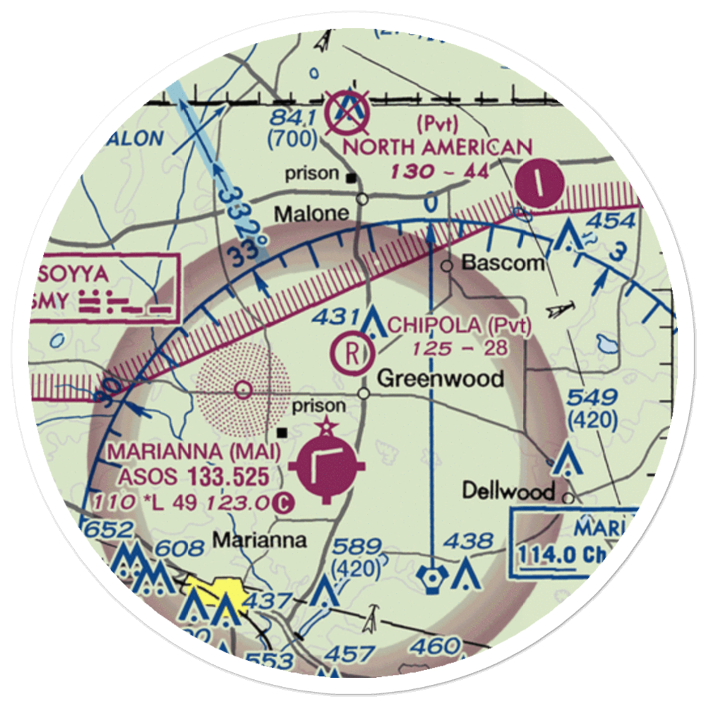 Chipola Airpark (5FL8) VFR Sectional Sticker (20 mile) 