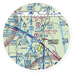 Dusty Airpatch Airport (5FL0) VFR Sectional Sticker (20 mile)