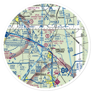 Dusty Airpatch Airport (5FL0) VFR Sectional Sticker (30 mile)