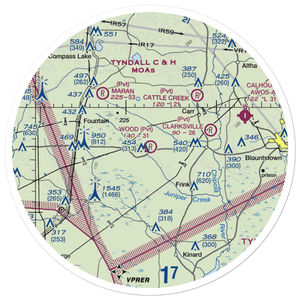 Ron Wood Airport (5FD1) VFR Sectional Sticker (30 mile)