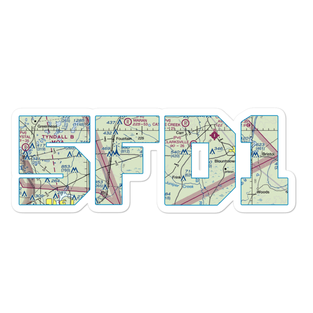Ron Wood Airport (5FD1) VFR Sectional Sticker 