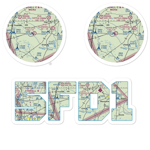 Ron Wood Airport (5FD1) VFR Sectional Sticker Pack