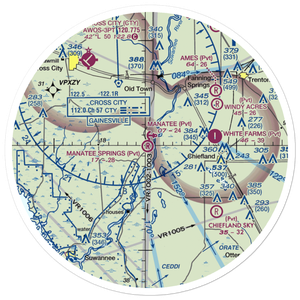 Manatee Springs Airport (5FD0) VFR Sectional Sticker (30 mile)
