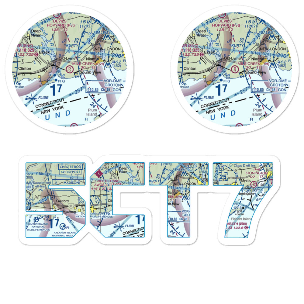 Mile Creek Airport (5CT7) VFR Sectional Sticker Pack 