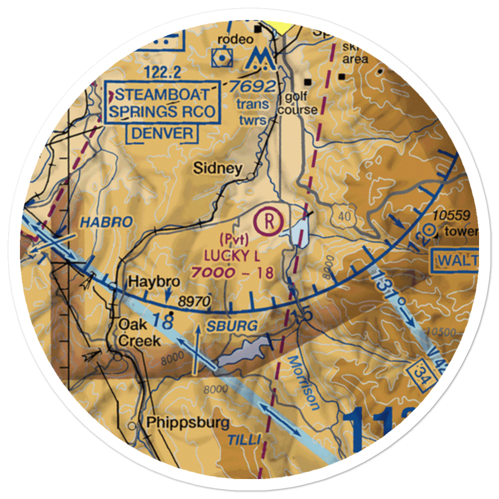 Pleasant Valley Airport (5CO8) VFR Sectional Sticker (20 mile) 