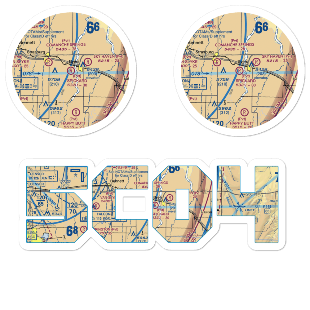 Spickard Farm Airport (5CO4) VFR Sectional Sticker Pack 