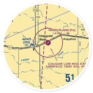 Cheyenne Wells Municipal Airport (5CO0) VFR Sectional Sticker (20 mile)