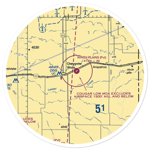 Cheyenne Wells Municipal Airport (5CO0) VFR Sectional Sticker (30 mile)