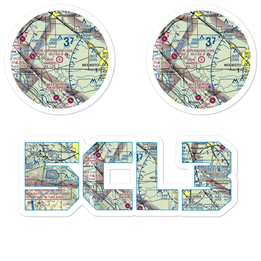 Mapes Ranch Airport (5CL3) VFR Sectional Sticker Pack 