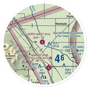 Agro-West Airport (5CA7) VFR Sectional Sticker (20 mile)