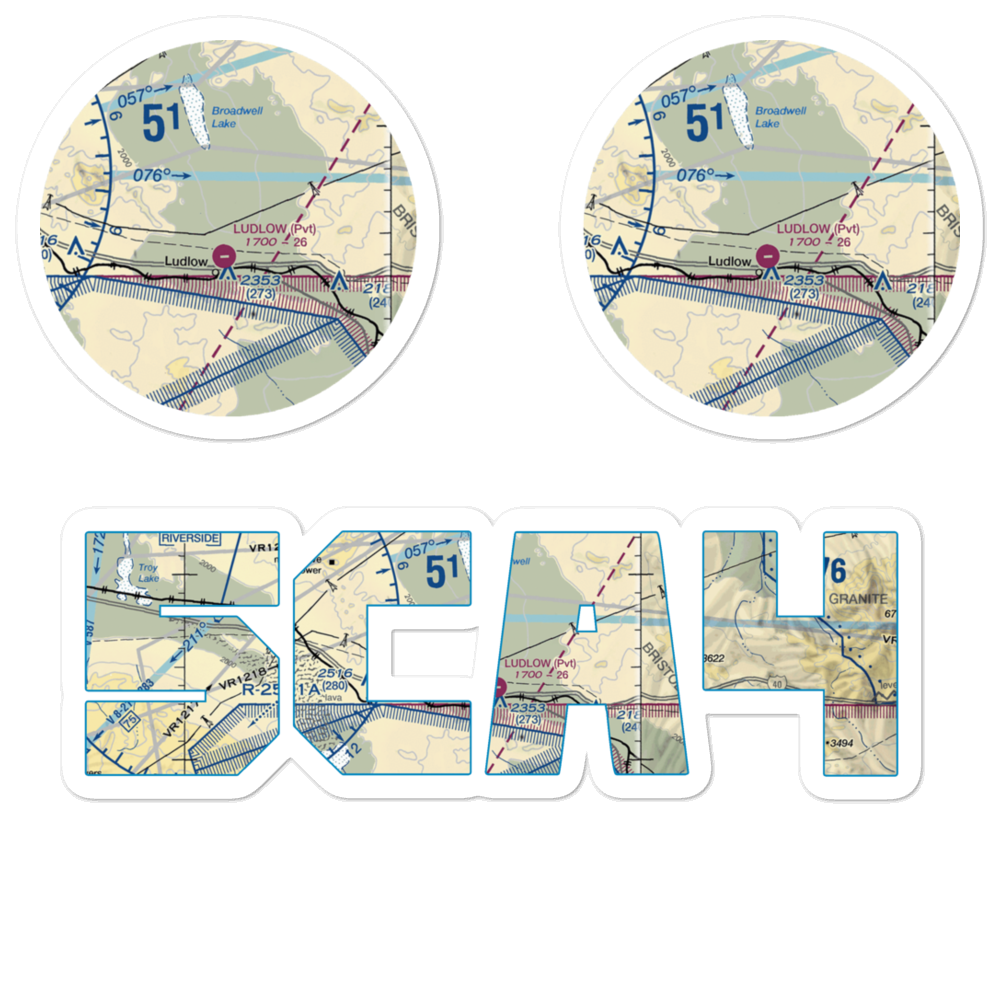 Ludlow Airport (5CA4) VFR Sectional Sticker Pack 