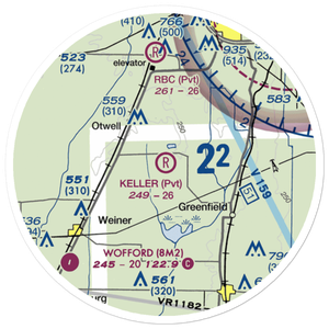 Keller Airfield (5AR7) VFR Sectional Sticker (20 mile)