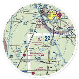 Keller Airfield (5AR7) VFR Sectional Sticker (30 mile)