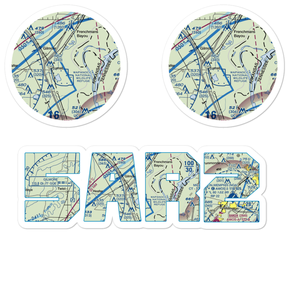 Turrell Flying Service Airport (5AR2) VFR Sectional Sticker Pack 