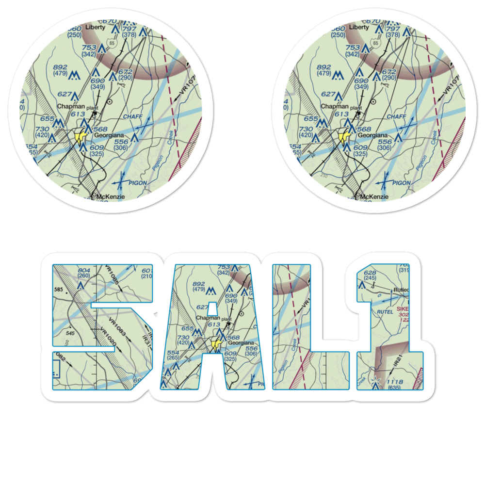 Mc Gowin Field (5AL1) VFR Sectional Sticker Pack 