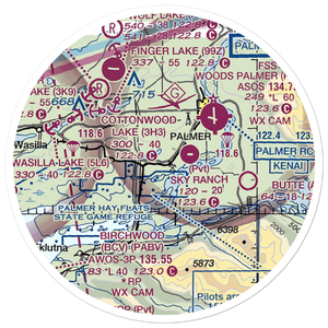Grandview Subdivision Airport (5AK9) VFR Sectional Sticker (20 mile)