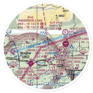 Memory Lake Airport (5AK8) VFR Sectional Sticker (20 mile)