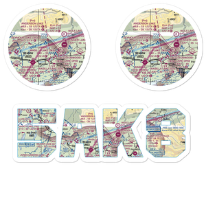 Memory Lake Airport (5AK8) VFR Sectional Sticker Pack