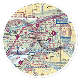Colberg Airport (5AK6) VFR Sectional Sticker (30 mile)