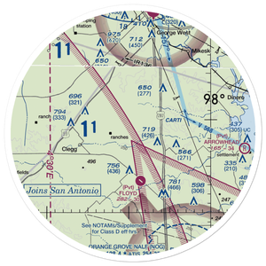 Rossler Ranch Airport (59TS) VFR Sectional Sticker (30 mile)