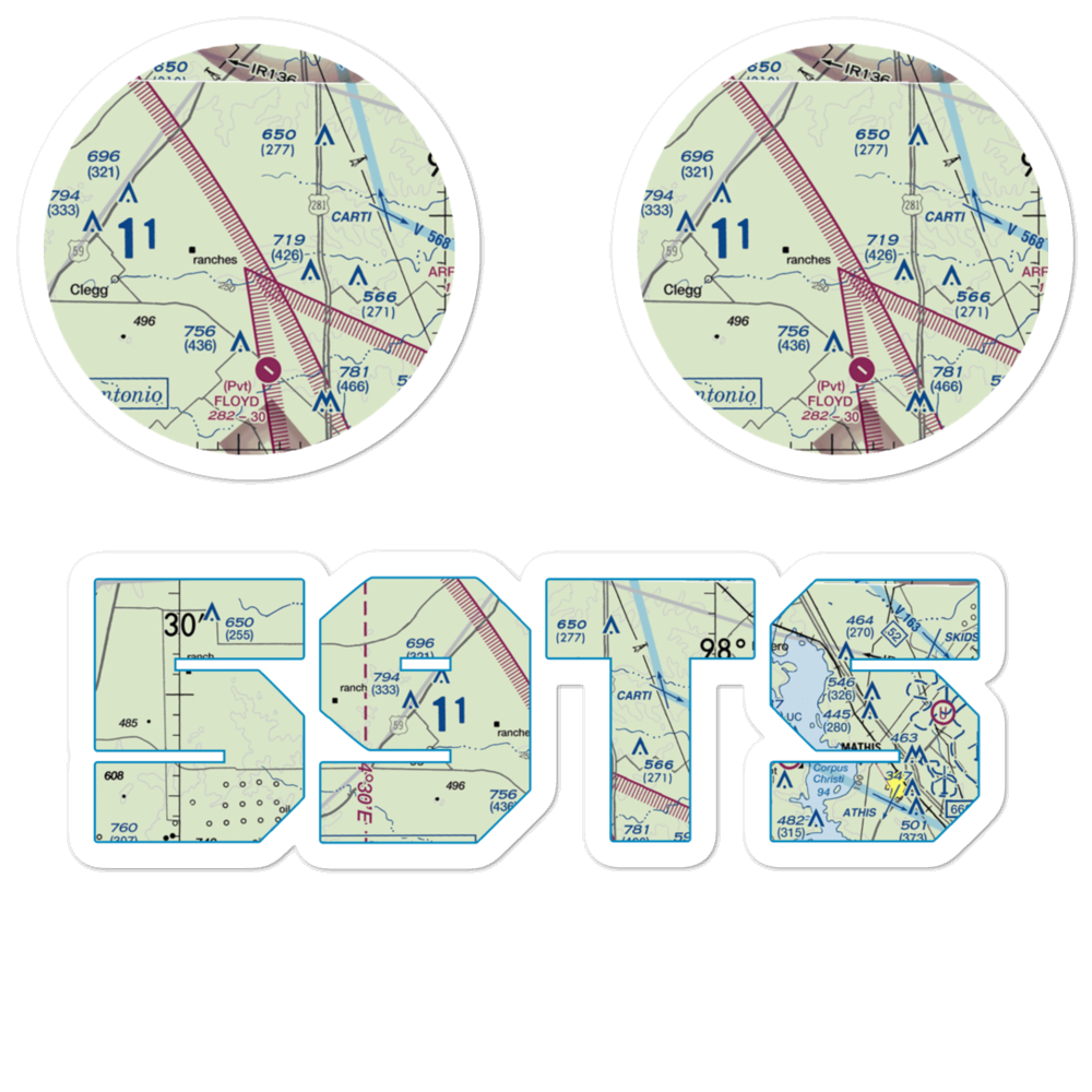 Rossler Ranch Airport (59TS) VFR Sectional Sticker Pack 