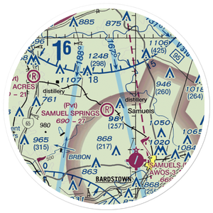 Samuels Springs Airport (59KY) VFR Sectional Sticker (20 mile)