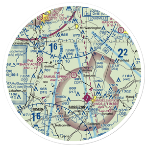 Samuels Springs Airport (59KY) VFR Sectional Sticker (30 mile)