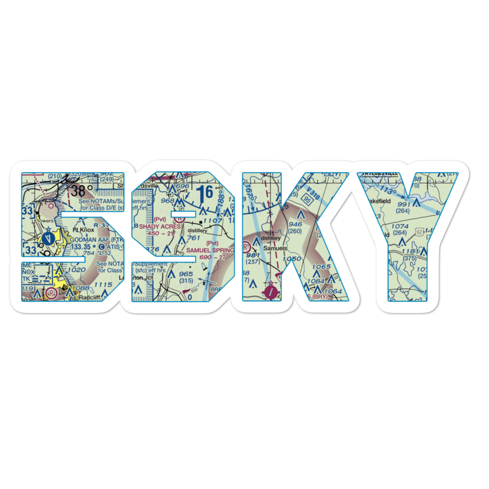Samuels Springs Airport (59KY) VFR Sectional Sticker 
