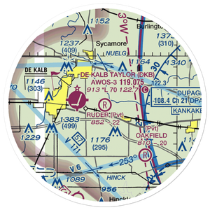 Ruder Airport (59IL) VFR Sectional Sticker (20 mile)