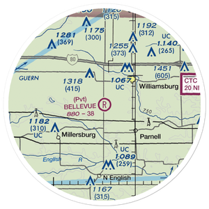 Bellevue Farms Airport (59IA) VFR Sectional Sticker (20 mile)