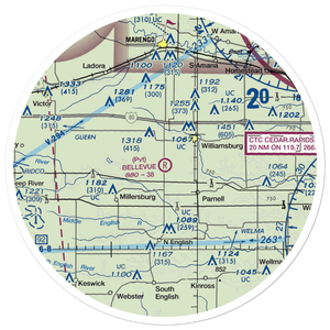 Bellevue Farms Airport (59IA) VFR Sectional Sticker (30 mile)