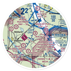 Walnut Hill Airport (58VA) VFR Sectional Sticker (20 mile)