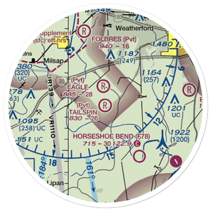Tailspin Estates Airport (58TX) VFR Sectional Sticker (20 mile)