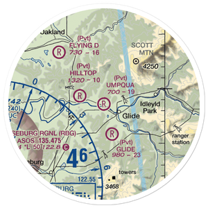 Umpqua Airport (58OR) VFR Sectional Sticker (20 mile)