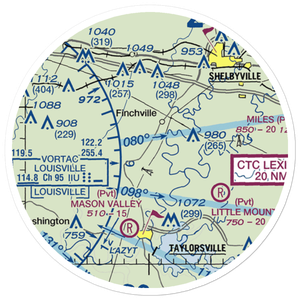 Willow Island Airpark (58KY) VFR Sectional Sticker (20 mile)