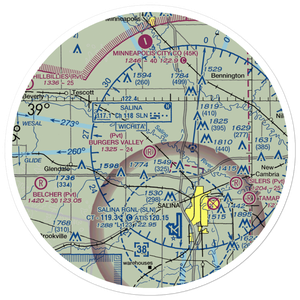 Burger's Valley Airport (58KS) VFR Sectional Sticker (30 mile)