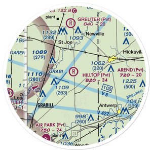 Hilltop Airport (58IN) VFR Sectional Sticker (20 mile)