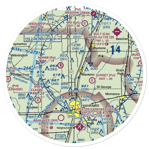Spangler Airport (58IL) VFR Sectional Sticker (30 mile)