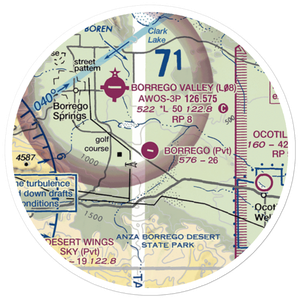 Borrego Air Ranch Airport (58CL) VFR Sectional Sticker (20 mile)
