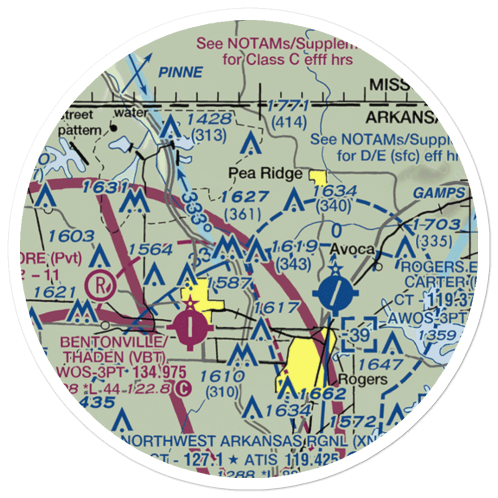 Price Coffee Airfield (58AR) VFR Sectional Sticker (20 mile) 