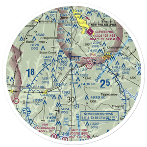 Fillmans Farms Field (57OH) VFR Sectional Sticker (30 mile)