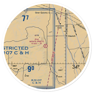 Monte Prieto Ranch Airport (57NM) VFR Sectional Sticker (30 mile)