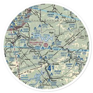 Belcher Regional Airport (57KY) VFR Sectional Sticker (30 mile)
