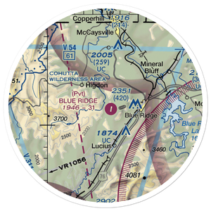 Blue Ridge Skyport Airport (57GA) VFR Sectional Sticker (20 mile)